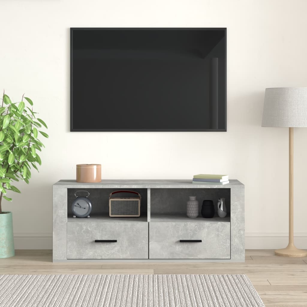 VidaXL Tv-meubel 100x35x40 cm bewerkt hout betongrijs