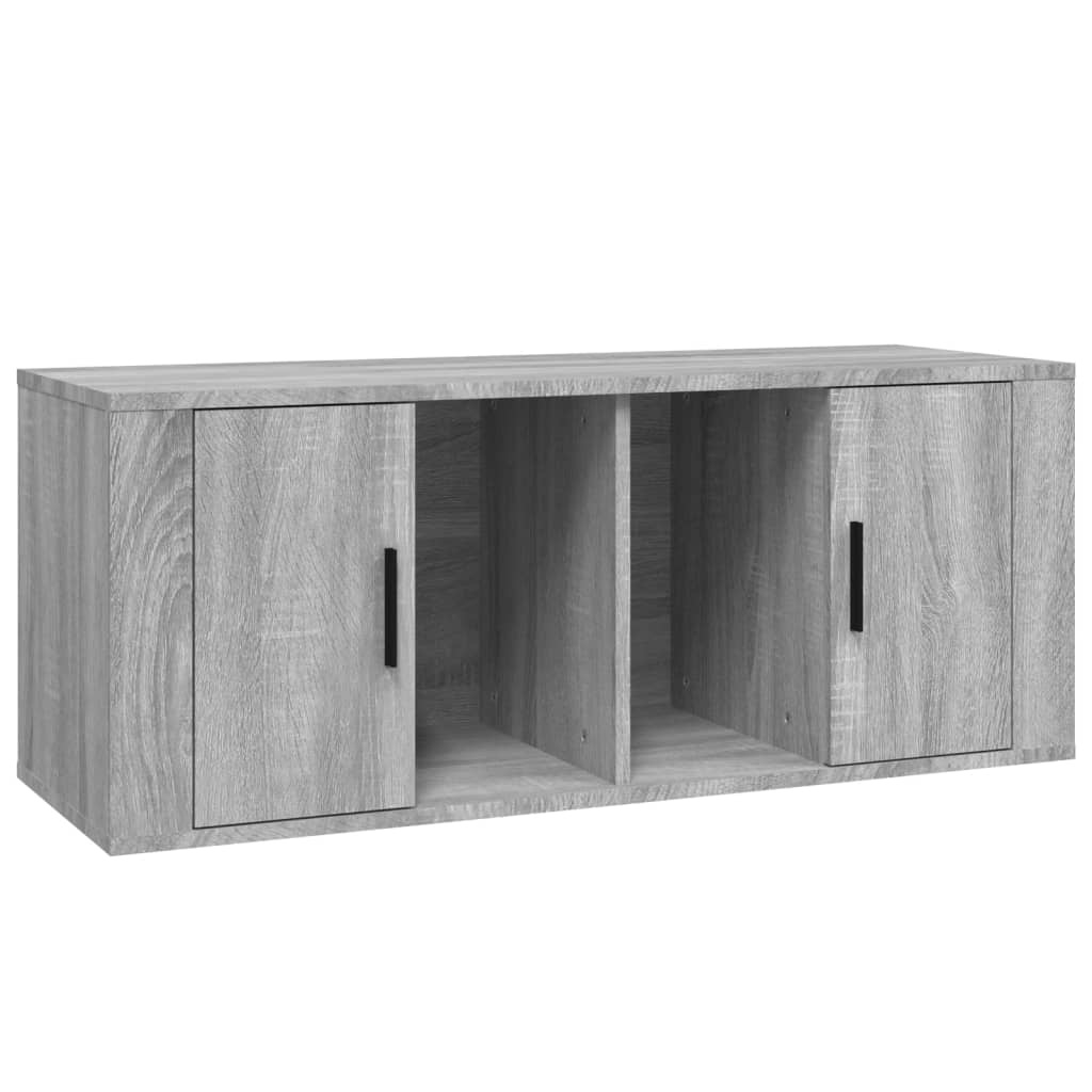 VidaXL Tv-meubel 100x35x40 cm bewerkt hout grijs sonoma eikenkleurig