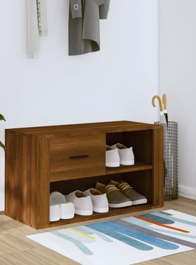 VidaXL Schoenenkast 80x35x45 cm bewerkt hout bruineikenkleurig