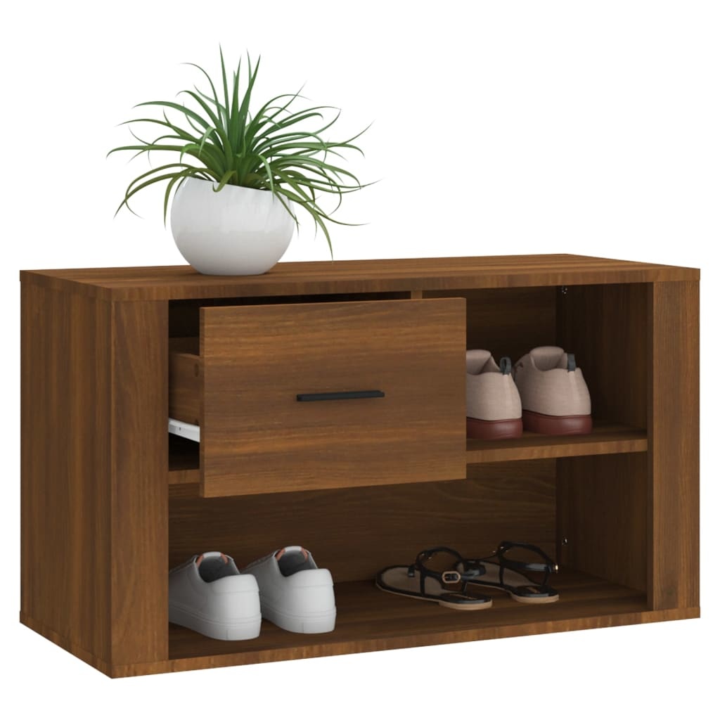 VidaXL Schoenenkast 80x35x45 cm bewerkt hout bruineikenkleurig
