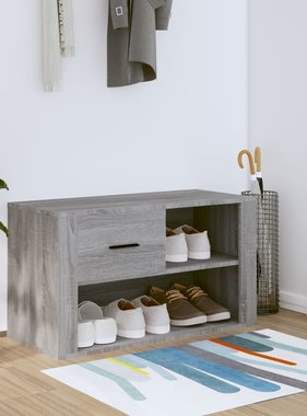 VidaXL Schoenenkast 80x35x45 cm bewerkt hout grijs sonoma