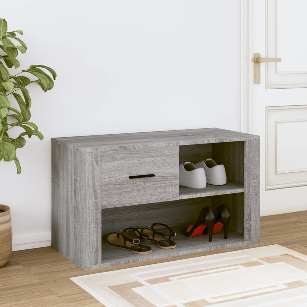 VidaXL Schoenenkast 80x35x45 cm bewerkt hout grijs sonoma