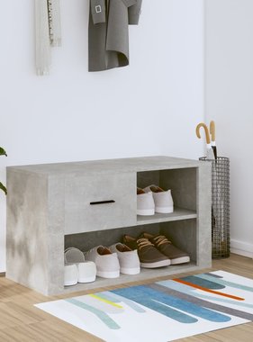 VidaXL Schoenenkast 80x35x45 cm bewerkt hout betongrijs