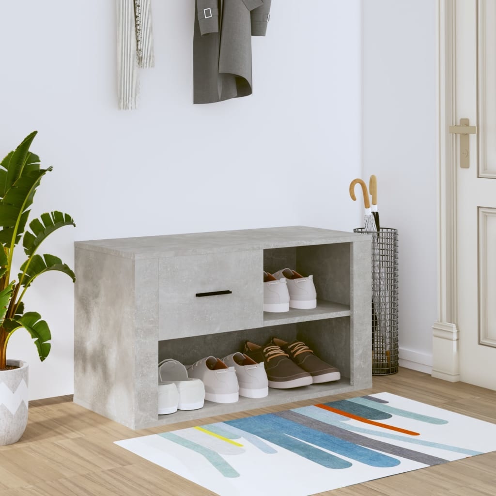 VidaXL Schoenenkast 80x35x45 cm bewerkt hout betongrijs