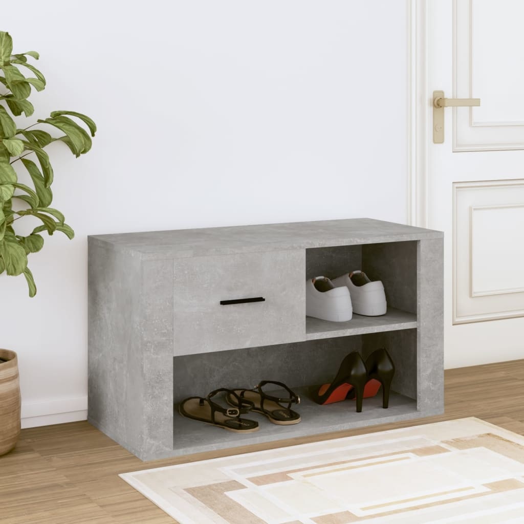 VidaXL Schoenenkast 80x35x45 cm bewerkt hout betongrijs