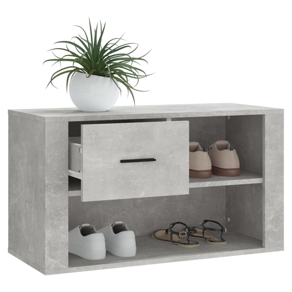 VidaXL Schoenenkast 80x35x45 cm bewerkt hout betongrijs