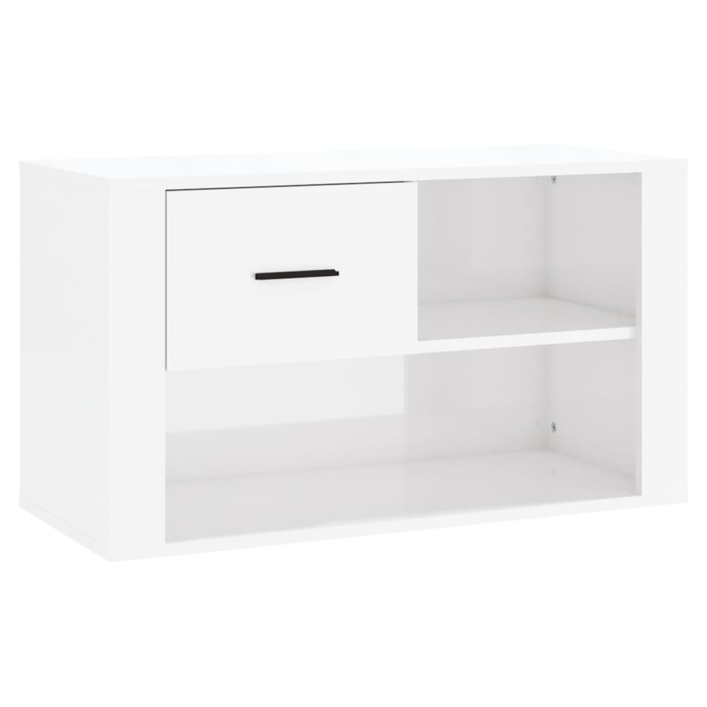 VidaXL Schoenenkast 80x35x45 cm bewerkt hout hoogglans wit
