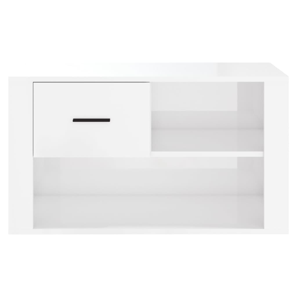 VidaXL Schoenenkast 80x35x45 cm bewerkt hout hoogglans wit