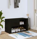 VidaXL Schoenenkast 80x35x45 cm bewerkt hout zwart