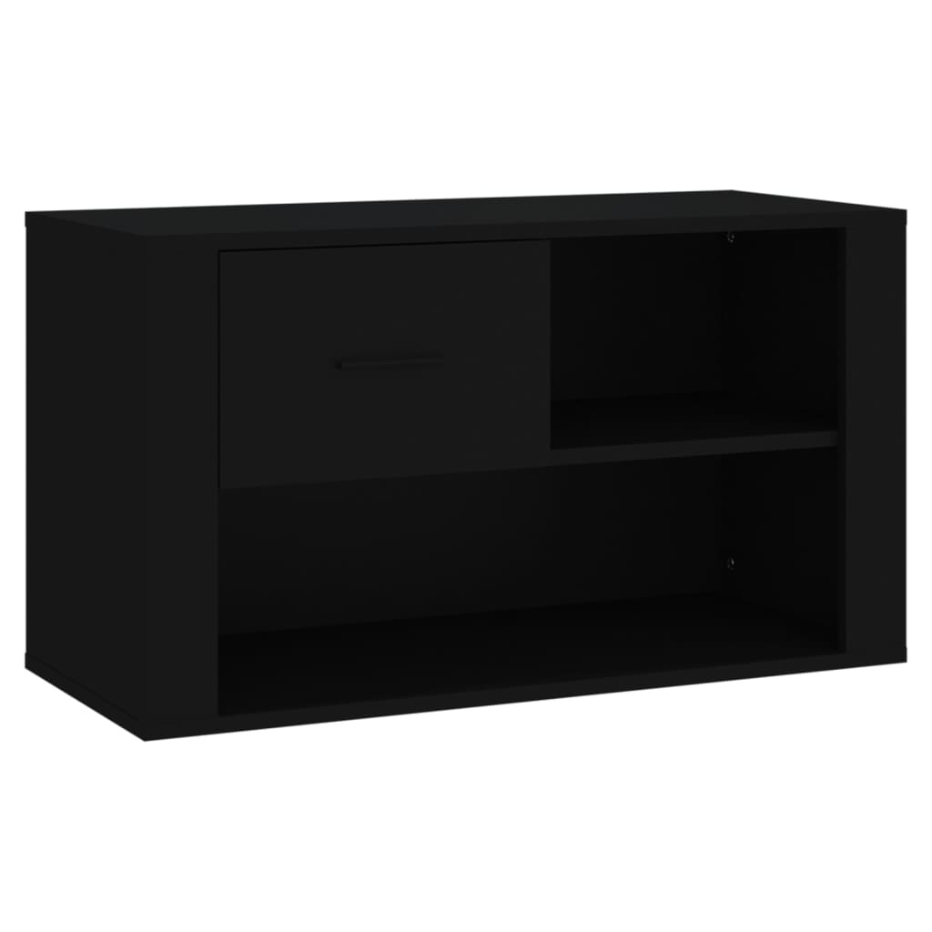 VidaXL Schoenenkast 80x35x45 cm bewerkt hout zwart