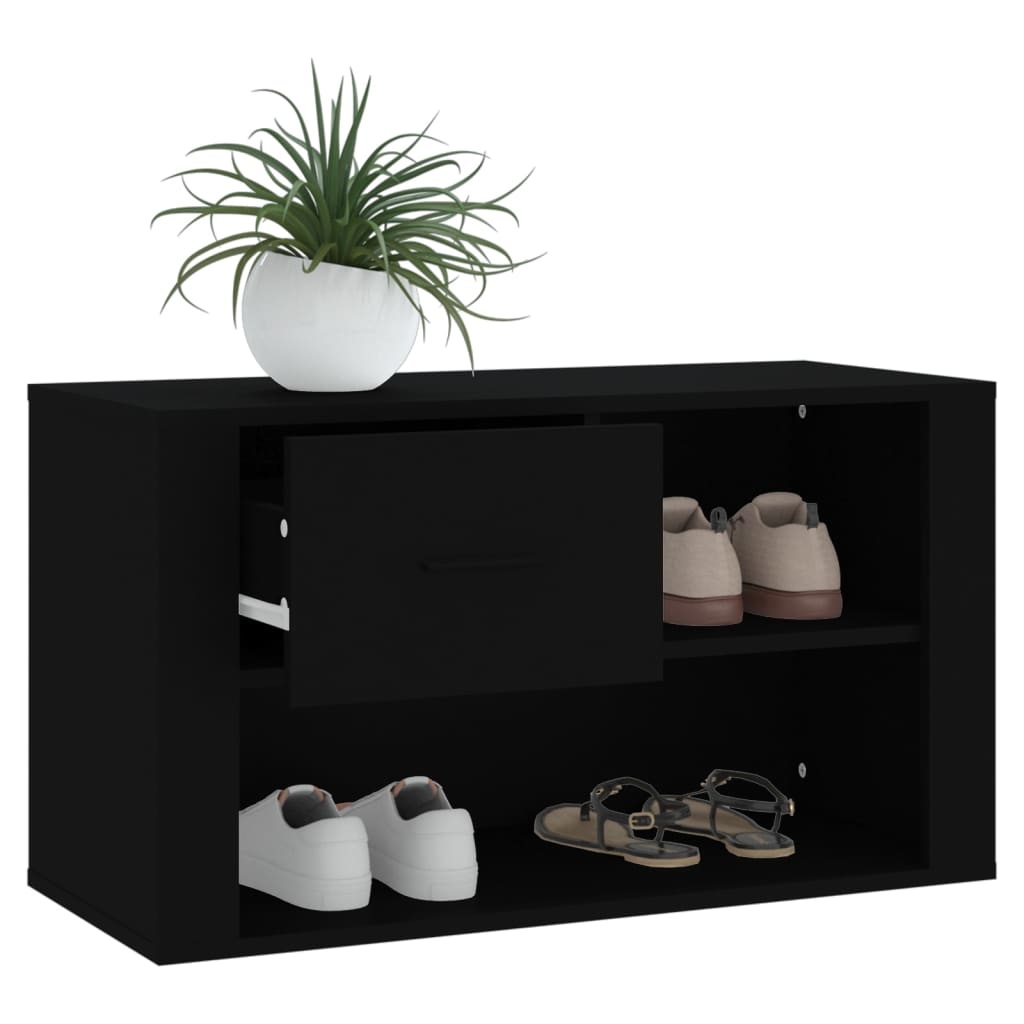 VidaXL Schoenenkast 80x35x45 cm bewerkt hout zwart