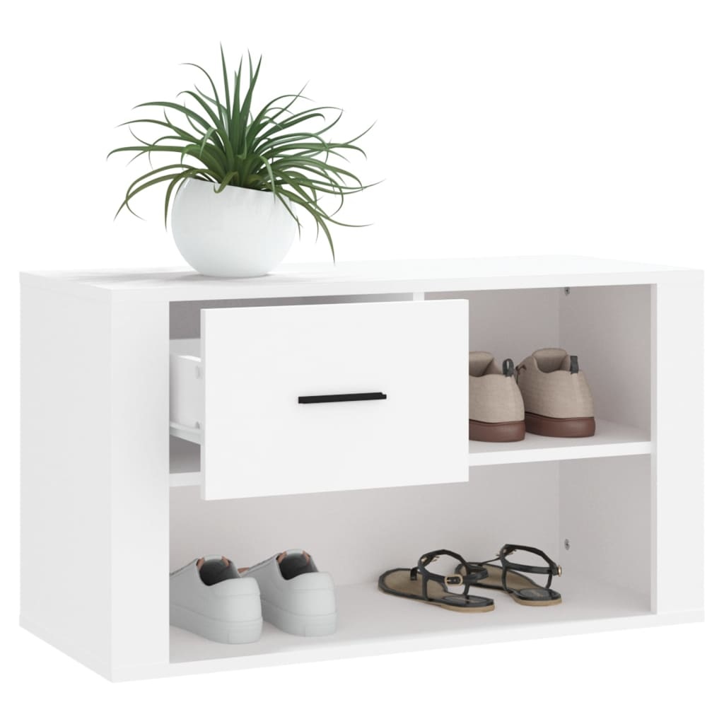 VidaXL Schoenenkast 80x35x45 cm bewerkt hout wit
