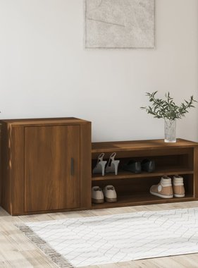 VidaXL Schoenenkast 130x35x54 cm bewerkt hout bruineikenkleurig