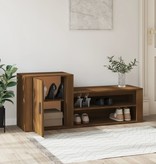 VidaXL Schoenenkast 130x35x54 cm bewerkt hout bruineikenkleurig