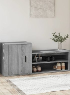 VidaXL Schoenenkast 130x35x54 cm bewerkt hout grijs sonoma