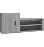 VidaXL Schoenenkast 130x35x54 cm bewerkt hout grijs sonoma