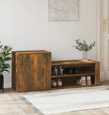 VidaXL Schoenenkast 130x35x54 cm bewerkt hout gerookt eikenkleurig