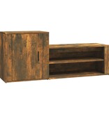 VidaXL Schoenenkast 130x35x54 cm bewerkt hout gerookt eikenkleurig
