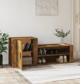 VidaXL Schoenenkast 130x35x54 cm bewerkt hout gerookt eikenkleurig