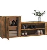 VidaXL Schoenenkast 130x35x54 cm bewerkt hout gerookt eikenkleurig
