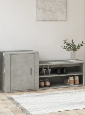 VidaXL Schoenenkast 130x35x54 cm bewerkt hout betongrijs