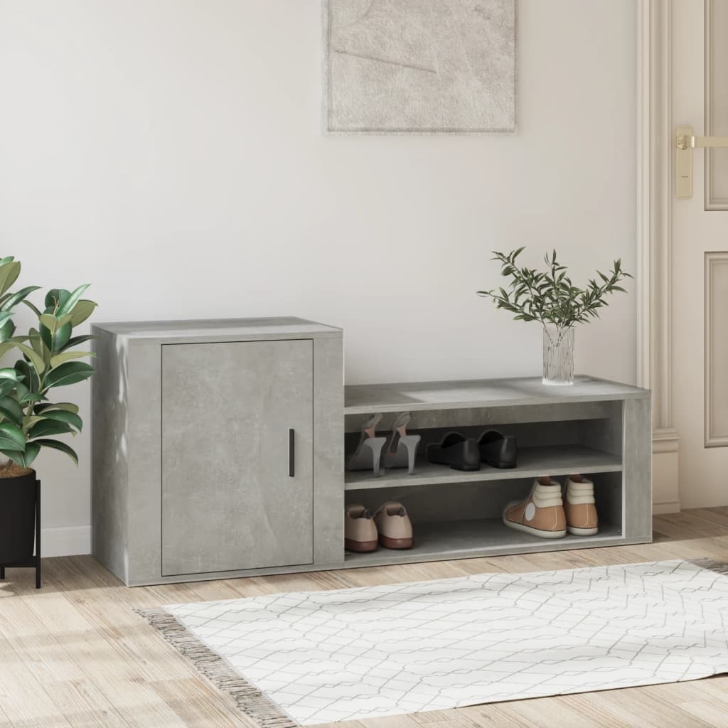 VidaXL Schoenenkast 130x35x54 cm bewerkt hout betongrijs