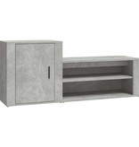 VidaXL Schoenenkast 130x35x54 cm bewerkt hout betongrijs