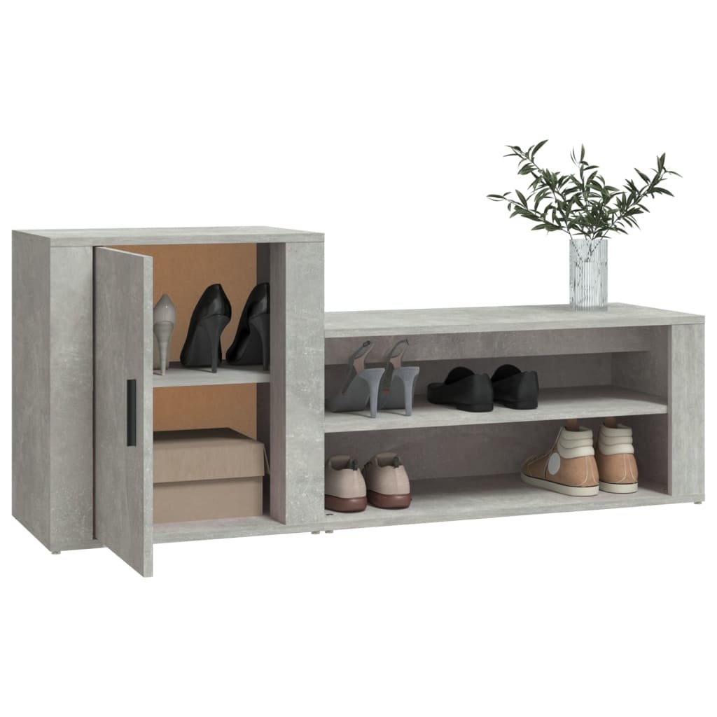 VidaXL Schoenenkast 130x35x54 cm bewerkt hout betongrijs