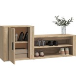 vidaXL Schoenenkast 130x35x54 cm bewerkt hout sonoma eikenkleurig