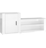 VidaXL Schoenenkast 130x35x54 cm bewerkt hout hoogglans wit