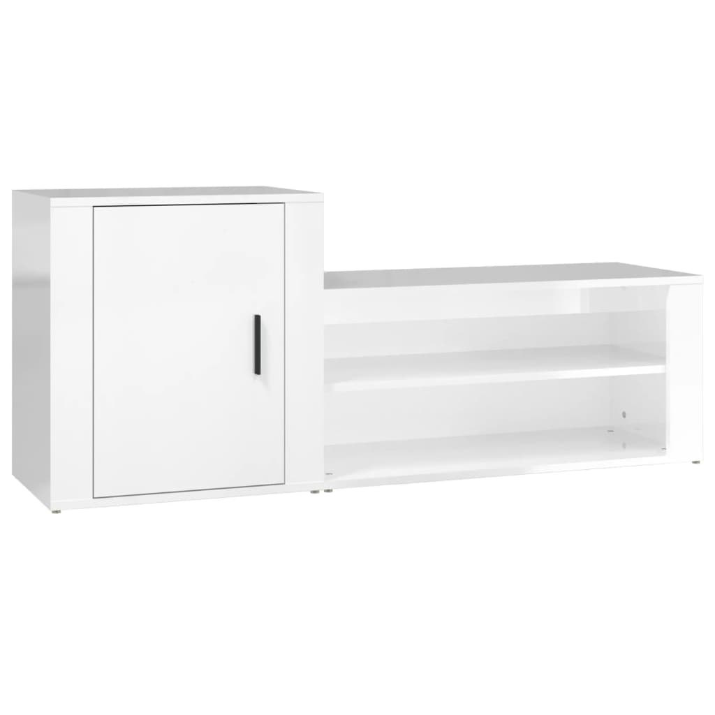 VidaXL Schoenenkast 130x35x54 cm bewerkt hout hoogglans wit