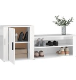 VidaXL Schoenenkast 130x35x54 cm bewerkt hout hoogglans wit