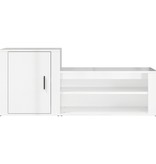 VidaXL Schoenenkast 130x35x54 cm bewerkt hout hoogglans wit