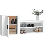 VidaXL Schoenenkast 130x35x54 cm bewerkt hout wit