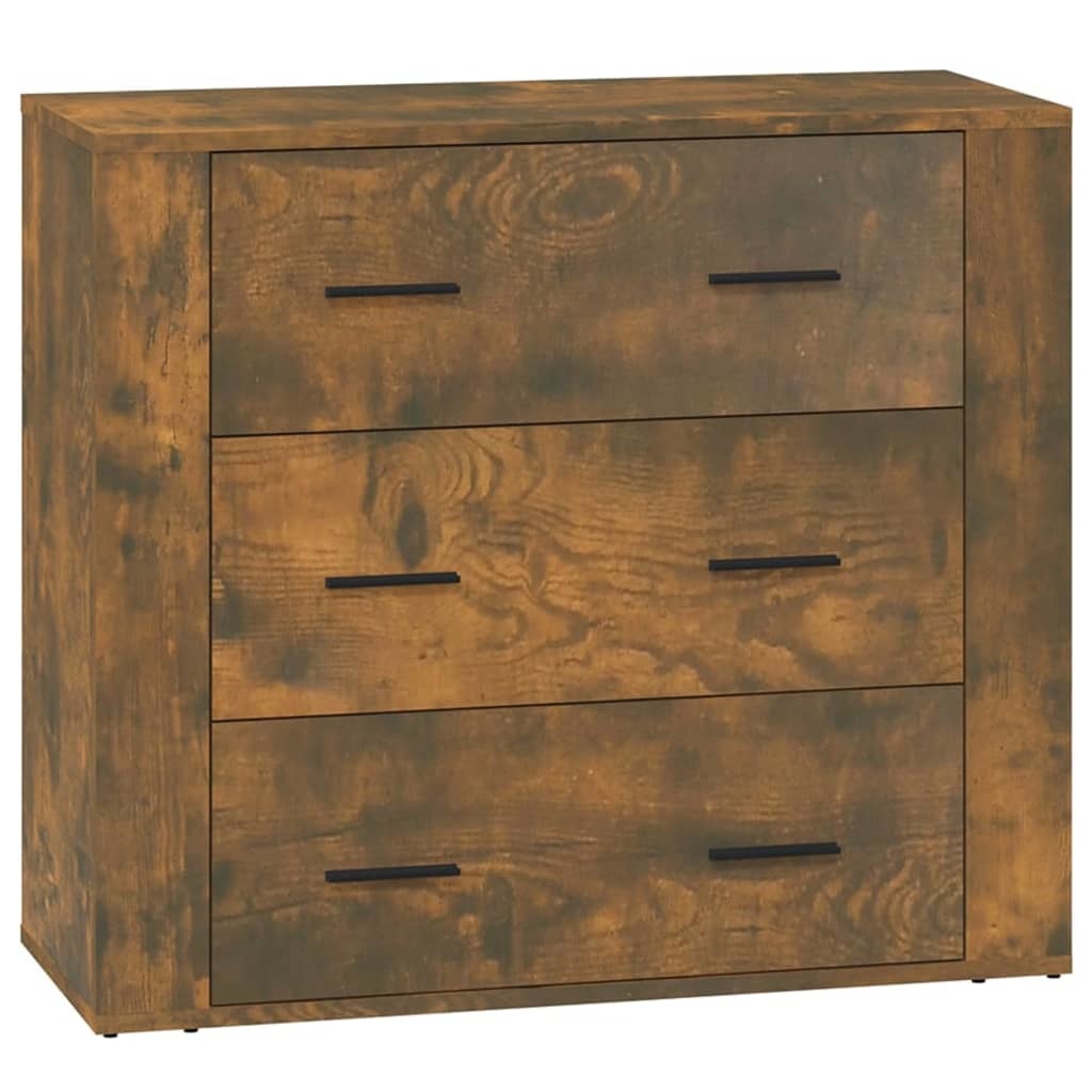 VidaXL Dressoir 80x33x70 cm bewerkt hout gerookt eikenkleurig