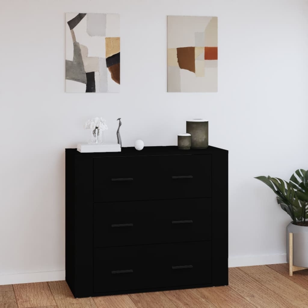 VidaXL Dressoir 80x33x70 cm bewerkt hout zwart