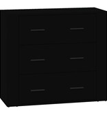 VidaXL Dressoir 80x33x70 cm bewerkt hout zwart