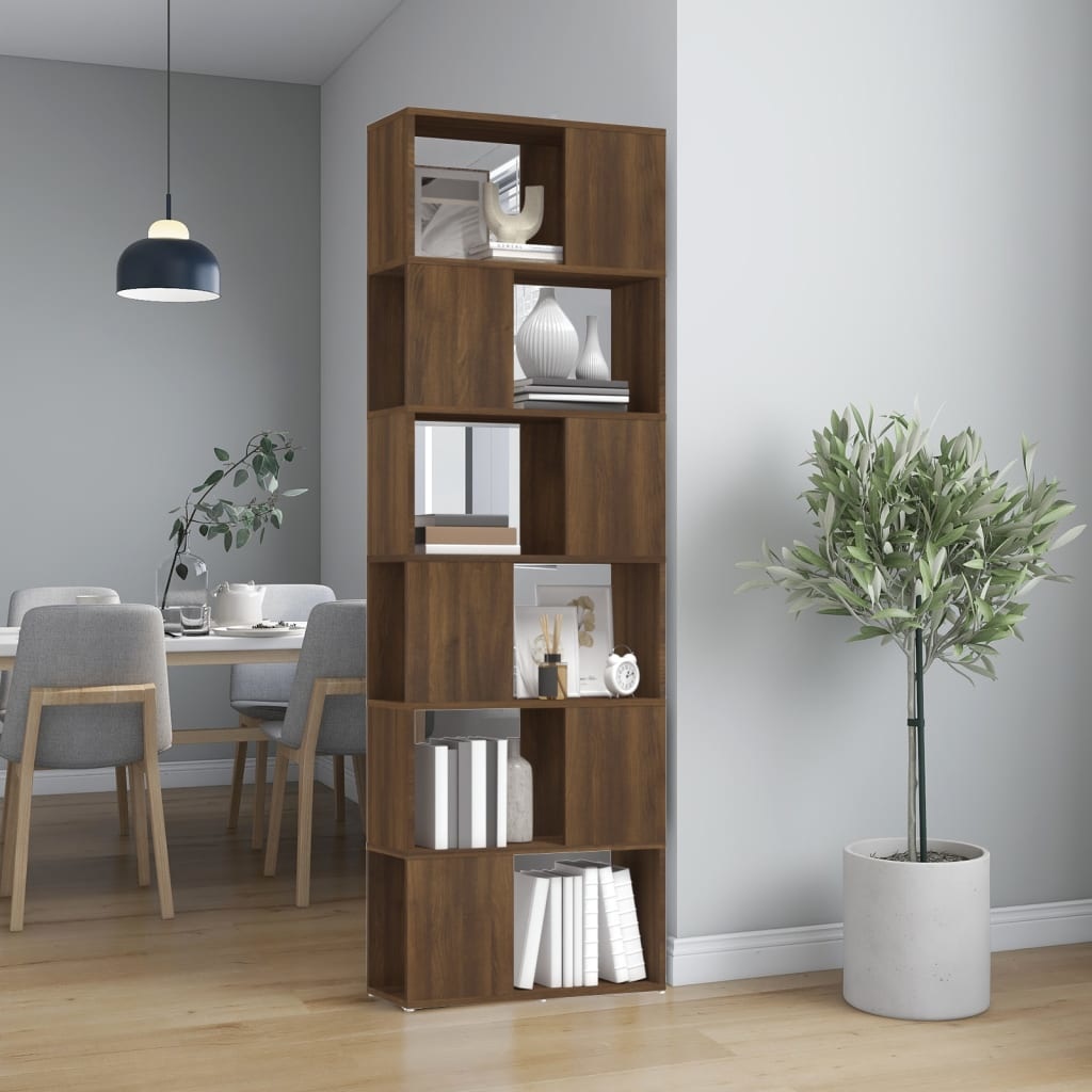 VidaXL Boekenkast/kamerscherm 60x24x186 cm bruineikenkleurig