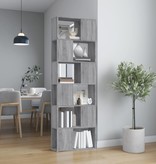 VidaXL Boekenkast/kamerscherm 60x24x186 cm grijs sonoma eiken