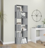 VidaXL Boekenkast/kamerscherm 60x24x186 cm grijs sonoma eiken