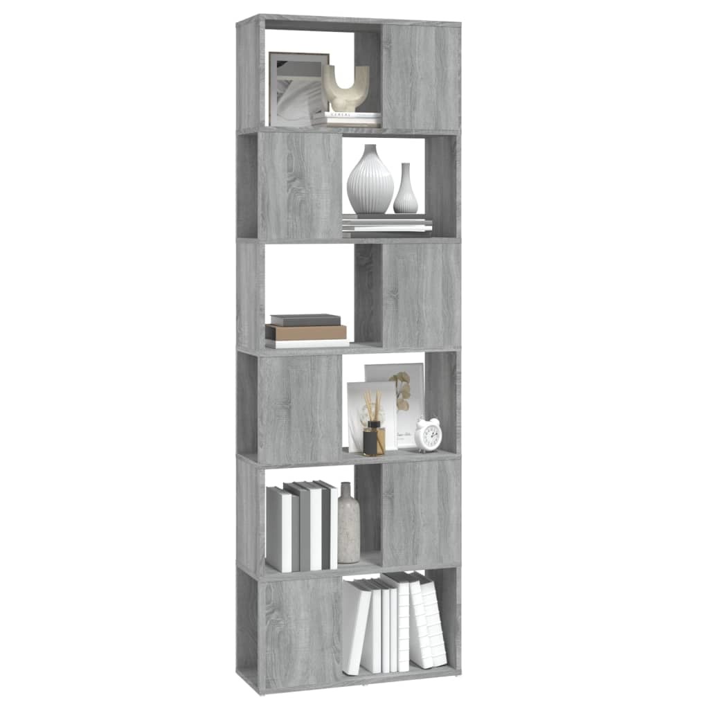 VidaXL Boekenkast/kamerscherm 60x24x186 cm grijs sonoma eiken