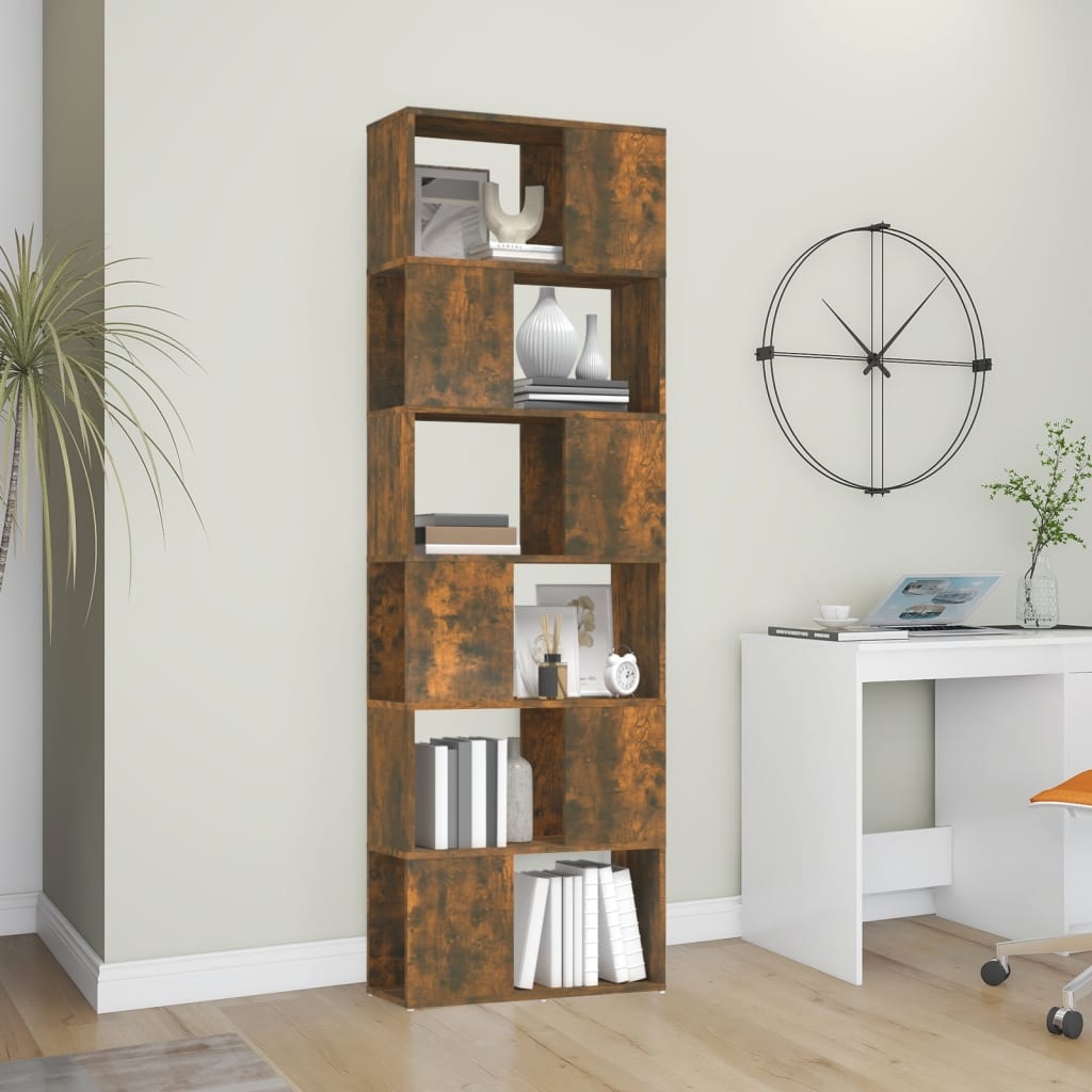 VidaXL Boekenkast/kamerscherm 60x24x186 cm gerookt eikenkleurig