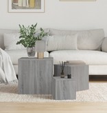 VidaXL Bijzettafels 3 st bewerkt hout grijs sonoma eikenkleurig