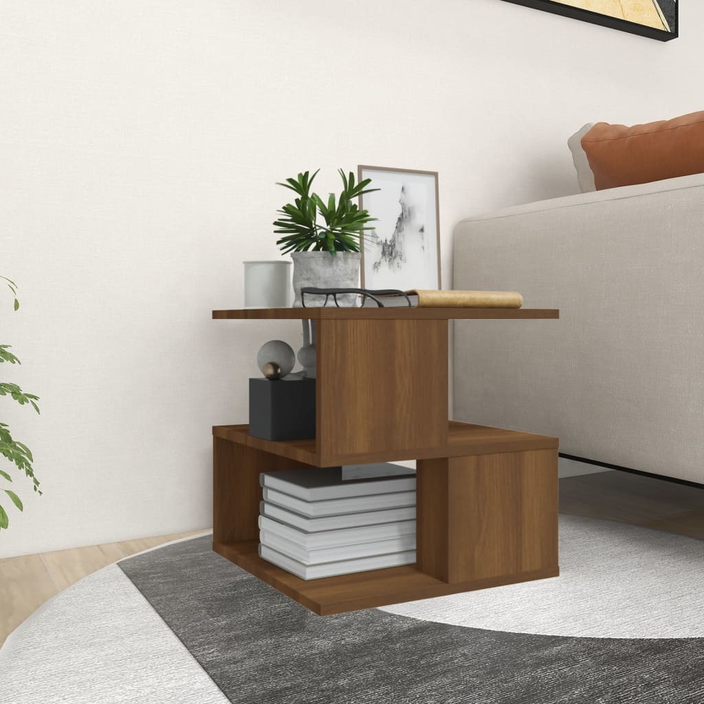 VidaXL Bijzettafel 40x40x40 cm bewerkt hout bruineikenkleurig