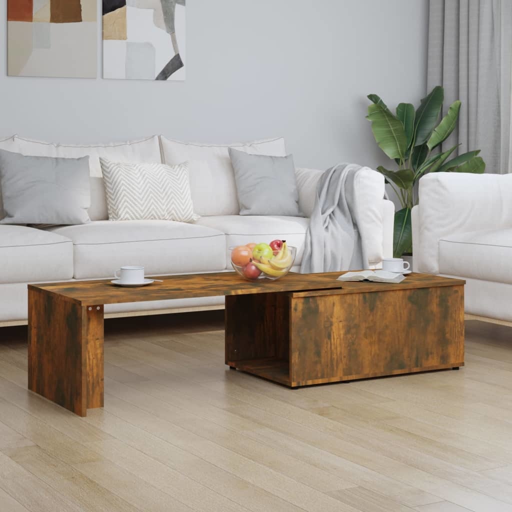 VidaXL Salontafel 150x50x35 cm bewerkt hout gerookt eikenkleurig