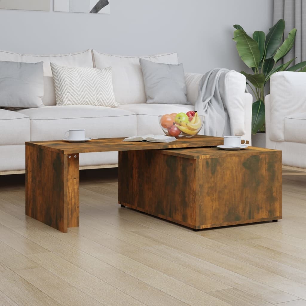VidaXL Salontafel 150x50x35 cm bewerkt hout gerookt eikenkleurig