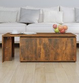 VidaXL Salontafel 150x50x35 cm bewerkt hout gerookt eikenkleurig