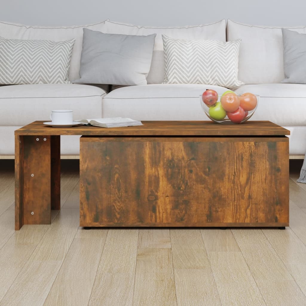 VidaXL Salontafel 150x50x35 cm bewerkt hout gerookt eikenkleurig