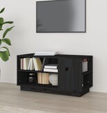 VidaXL Tv-meubel 80x35x40,5 cm massief grenenhout zwart