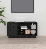 VidaXL Tv-meubel 80x35x40,5 cm massief grenenhout zwart